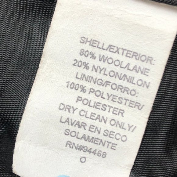 ESPRIT Outwear Black Wool Pea Coat Y2K Whimsigoth Fairy Grunge Timeless - Picture 9 of 17